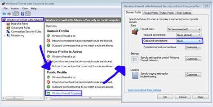 How to block all traffic but one IP in Windows Firewall?