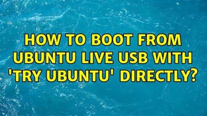 How to boot from ubuntu live usb with 'try ubuntu' directly?