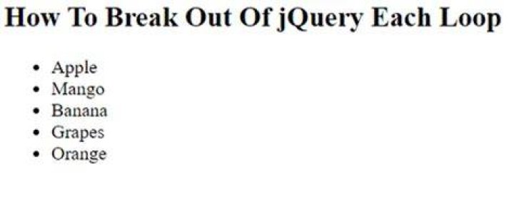 How to break out of jQuery each loop?