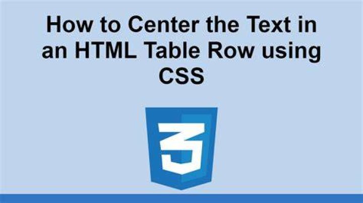 How to center the contents of an HTML table?