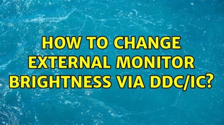 How to change external monitor brightness via DDC/IC?