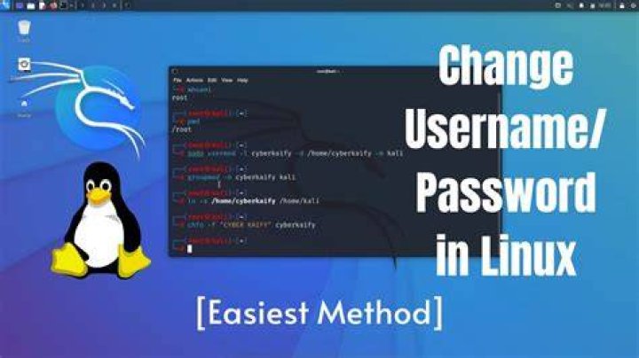 how to change username and password in kali linux