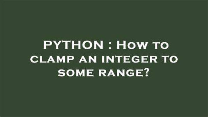 How to clamp an integer to some range?