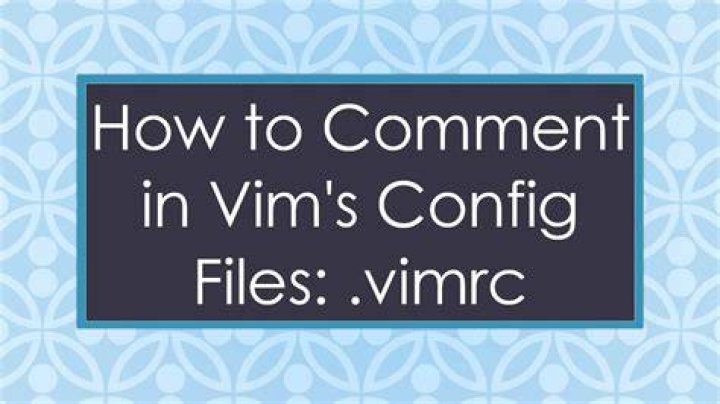 How to comment in Vim's config files: 