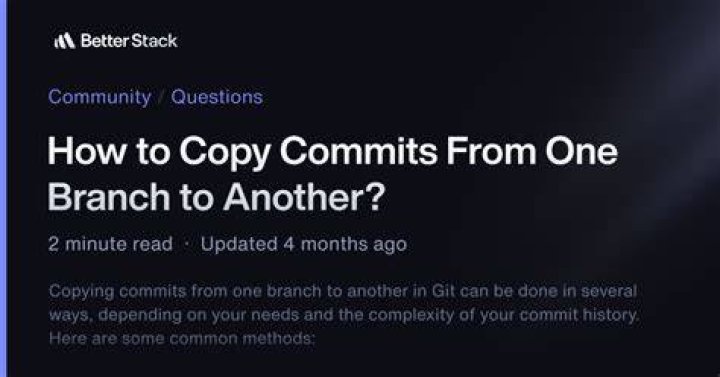 How to copy commits from one branch to another?