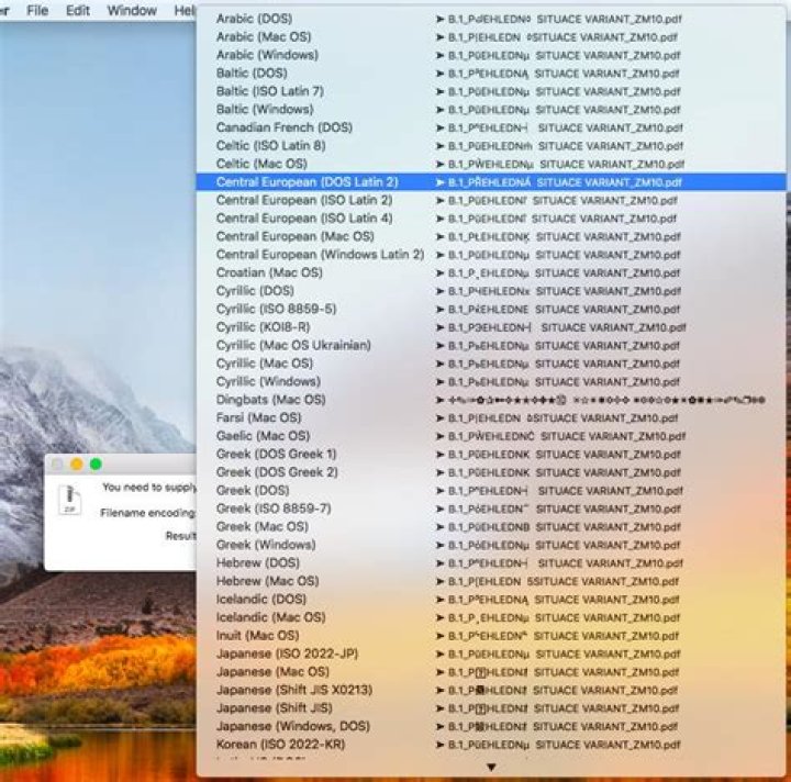 How to decompress a ZIP file with specified file/directory name character encoding?