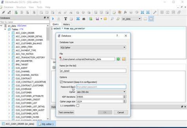 How to decrypt an encrypted sqlcipher database file on command line?