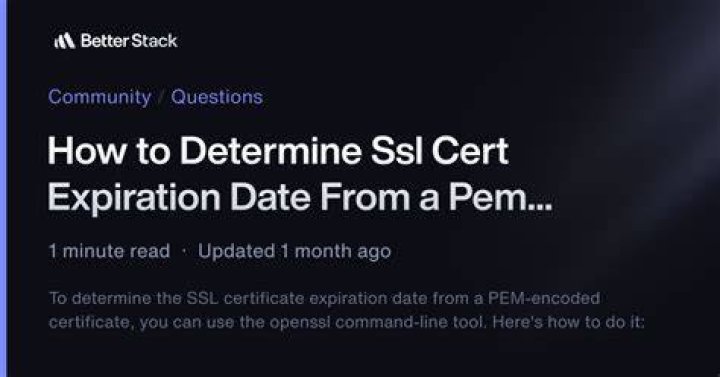 How to determine SSL cert expiration date from a PEM encoded certificate?