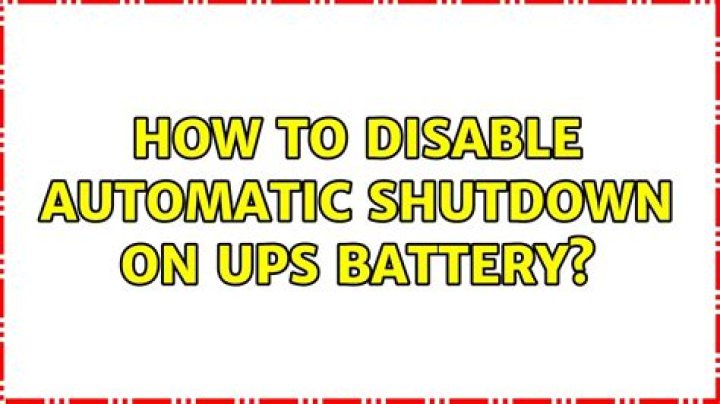 How to disable automatic shutdown on UPS battery?