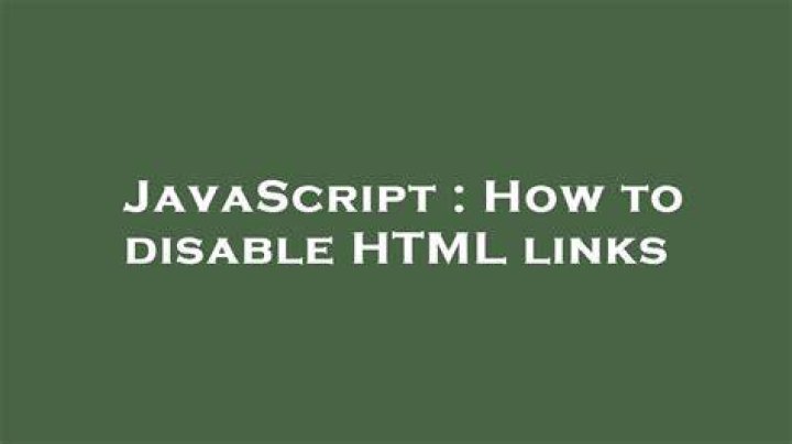 How to disable HTML links