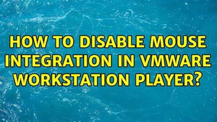 How to disable mouse integration in VMware Workstation Player?