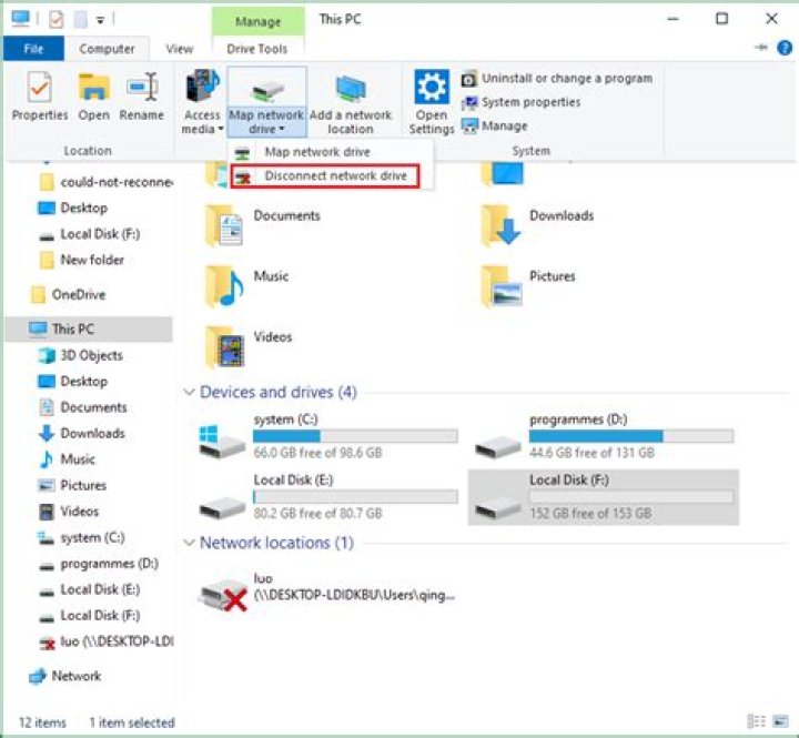 How to disconnect unavailable network drives in Windows 10?