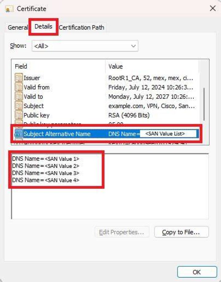 How to dump the Subject Alternative Name (SAN) from an SSL certificate file