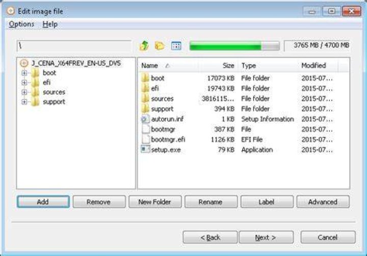How to edit an iso image and recompress a extracted folder back to a bootable iso?