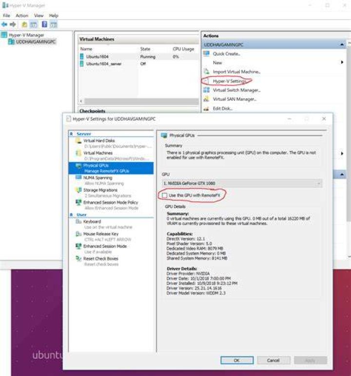 How to enable fullscreen mode in hyper-v (win 10) for ubuntu 14.04