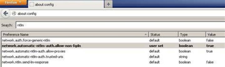 How to enable NTLM for all intranet sites in Firefox?