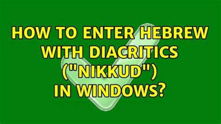 How to enter hebrew with diacritics (