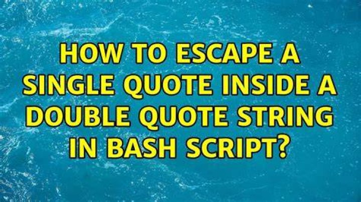How to escape a single quote inside a double quote string in bash script?
