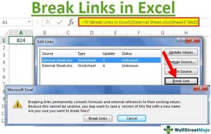 How to find broken links in Excel that can't be broken with 'Break Links'?