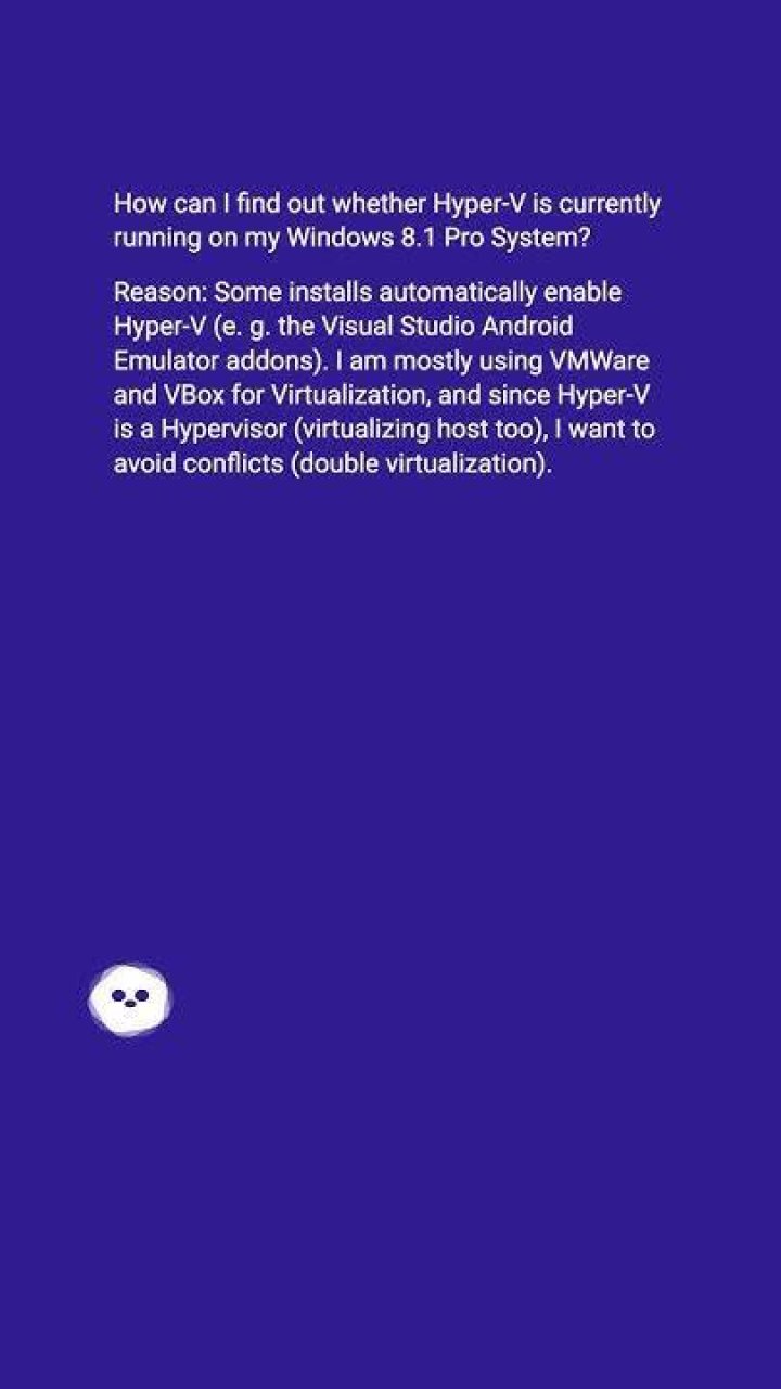 How to find out whether Hyper-V is currently enabled/running
