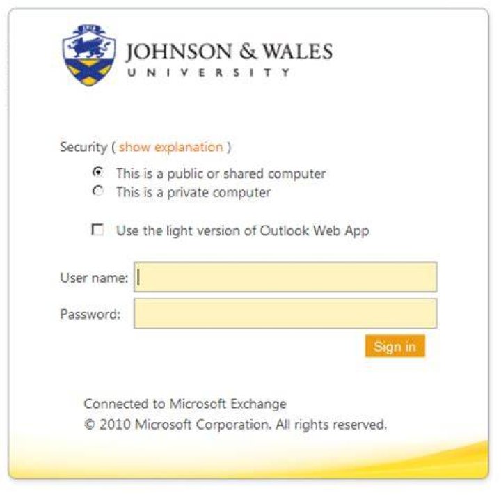 How to find the Outlook Web Access server name based on the login page?