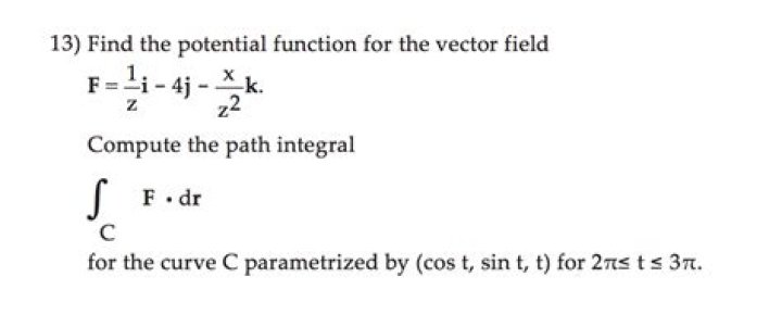 How to find the potential function of a vector field?