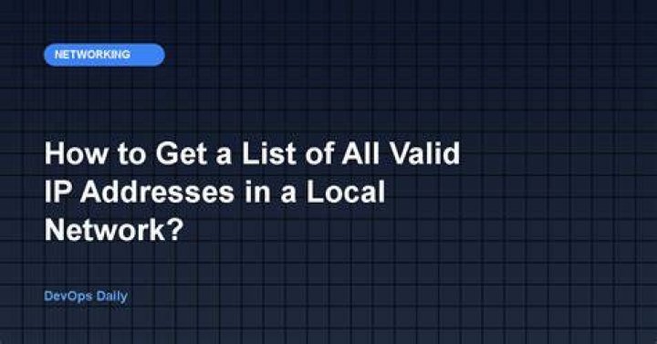 How to get a list of all valid IP addresses in a local network? [closed]
