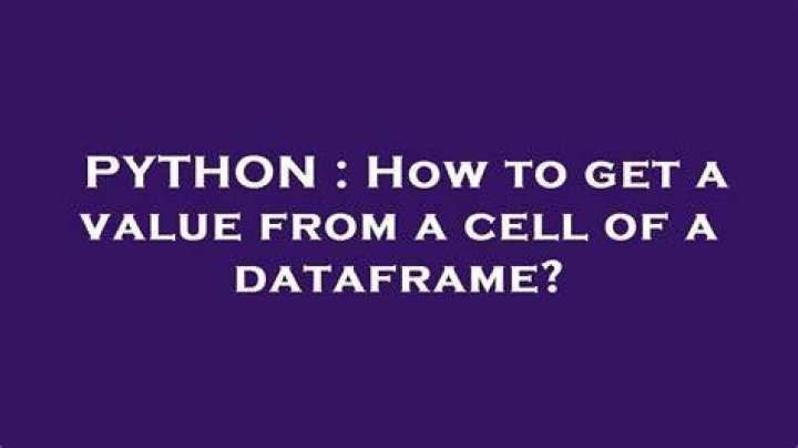 How to get a value from a cell of a dataframe?