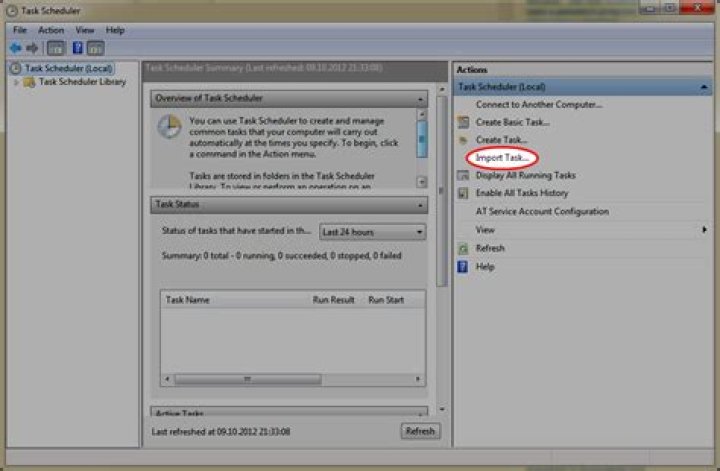 How to import a scheduled task from an XML file?