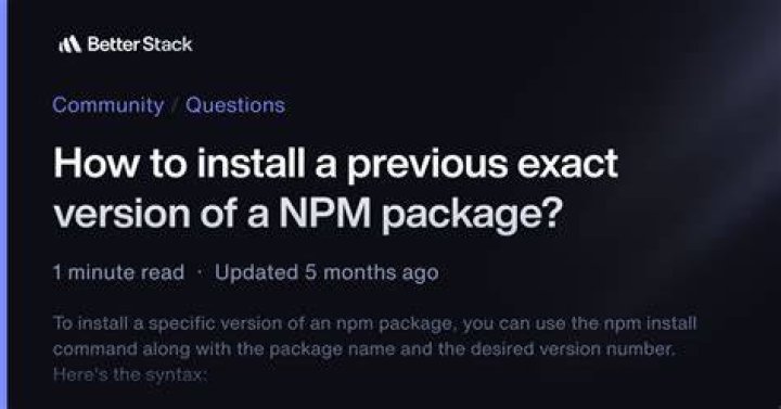 How to install a previous exact version of a NPM package?