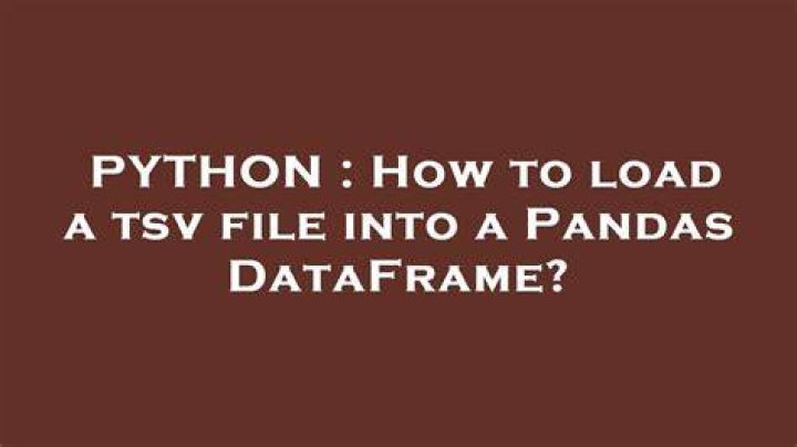 How to load a tsv file into a Pandas DataFrame?