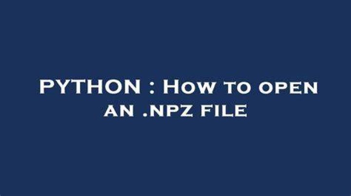 How to open an .npz file