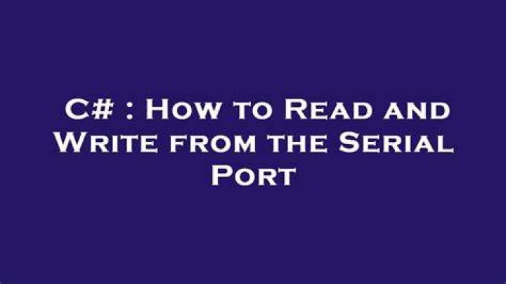 How to Read and Write from the Serial Port