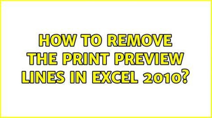 How to remove the print preview lines in Excel 2010?