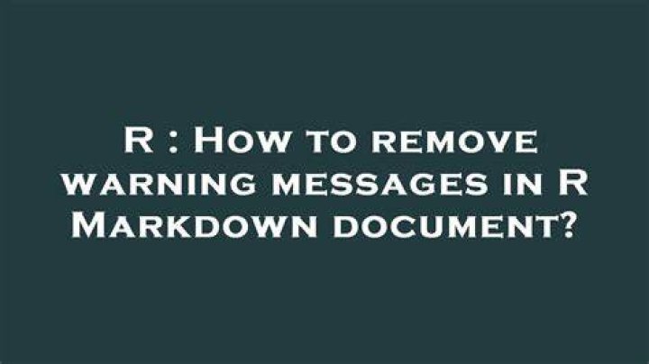 How to remove warning messages in R Markdown document?