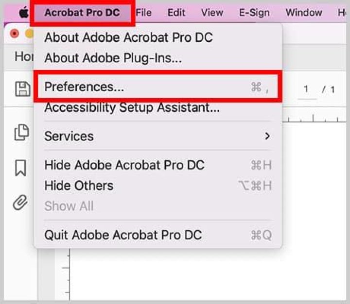 How to reset preferences in Adobe Acrobat Reader DC on Mac?
