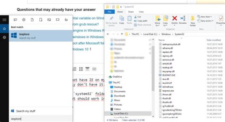 How to restore an IE in Windows 10