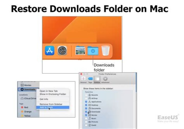 How to restore the down arrow icon on the Downloads folder in the home directory?