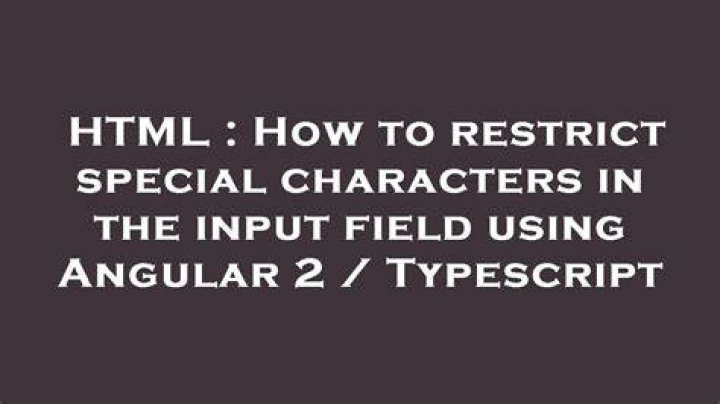 How to restrict special characters in the input field using Angular 2 / Typescript