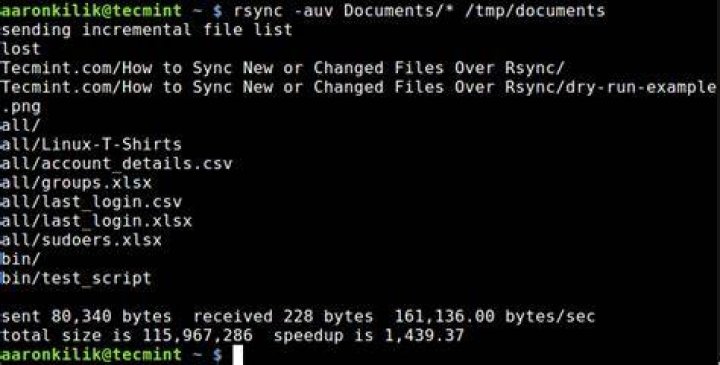 How to rsync only a specific list of files?