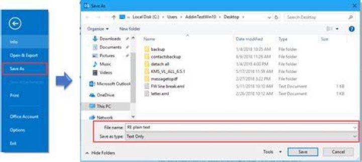 How to save a mail into an .eml-file with Outlook?
