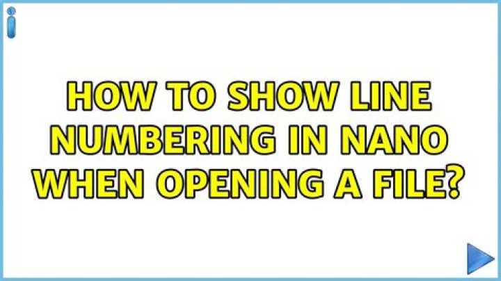 How to show line numbering in nano when opening a file