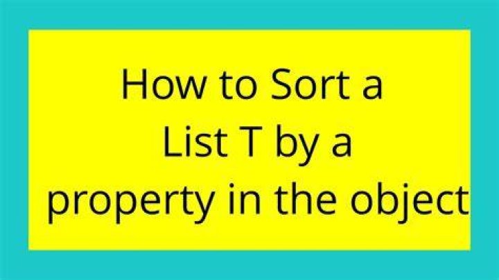 How to Sort a List<T> by a property in the object