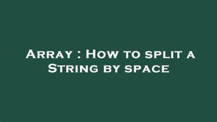 How to split a String by space