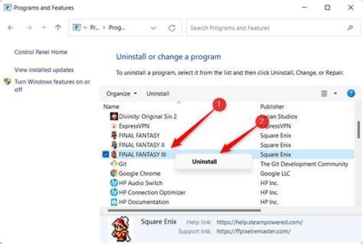 How to uninstall a program whose content already deleted?