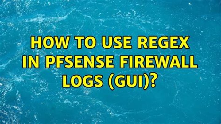 How to use regex in pfsense firewall logs (GUI)