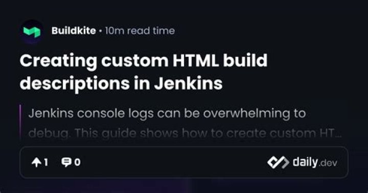 HTML in Jenkins job descriptions