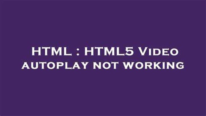 HTML5 Video Autoplay not working correctly