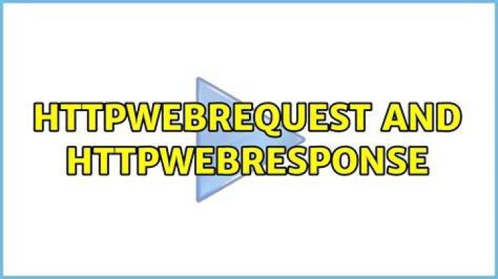 HttpWebRequest and HttpWebResponse in C#