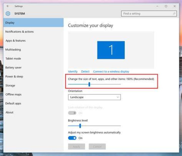 Hyper-V - 'Use all my monitors' - Change display scale